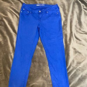 Bright royal blue jeans